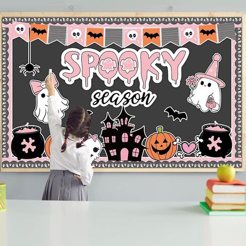 Fall Pumpkin Bulletin Board Decorations Autumn Classroom Decors Leaves Pumpkin Rainbow Paper Cutouts for Class School Thanksgiving Harvest Chalkboard Wall Decor Supplies in Saudi Arabia