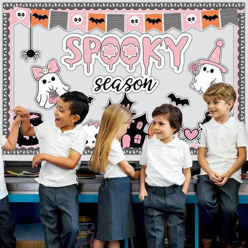 Fall Pumpkin Bulletin Board Decorations Autumn Classroom Decors Leaves Pumpkin Rainbow Paper Cutouts for Class School Thanksgiving Harvest Chalkboard Wall Decor Supplies in Saudi Arabia