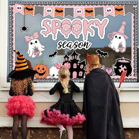 Fall Pumpkin Bulletin Board Decorations Autumn Classroom Decors Leaves Pumpkin Rainbow Paper Cutouts for Class School Thanksgiving Harvest Chalkboard Wall Decor Supplies in Saudi Arabia