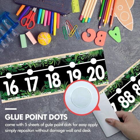 25 Pieces Number Line for Classroom Wall 0-120 Number Line Bulletin Board Border Chalkboard Brights Math Poster Classroom Decorations for Teachers in Saudi Arabia