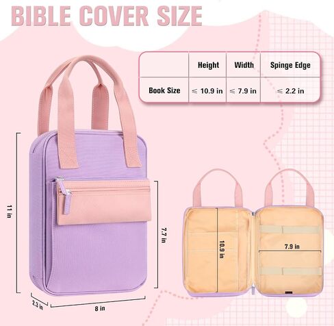 FINPAC Bible Cover Case Tote Bag Water-Resistant Bible Carrying Case Christian Gifts for Church Study Supplies, Corduroy Strawberry in Saudi Arabia
