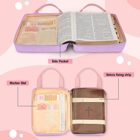 FINPAC Bible Cover Case Tote Bag Water-Resistant Bible Carrying Case Christian Gifts for Church Study Supplies, Corduroy Strawberry in Saudi Arabia