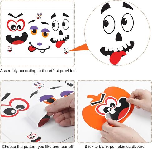DIYASY 24 Kits Pumpkin Craft Kits with Stickers, Halloween Crafts Kit for Kids Fall DIY Arts Craft Trick or Treat Party Favors Decorations Decorating Kit for Girls Boys Toddlers Ages 3-5 4-8 in Saudi Arabia