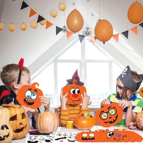 DIYASY 24 Kits Pumpkin Craft Kits with Stickers, Halloween Crafts Kit for Kids Fall DIY Arts Craft Trick or Treat Party Favors Decorations Decorating Kit for Girls Boys Toddlers Ages 3-5 4-8 in Saudi Arabia