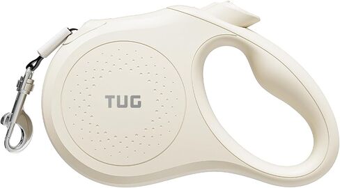TUG Quest Retractable Dog Leash | 360° Tangle-Free Retraction | 16 ft Strong Nylon Tape (Medium, Cream) in Kuwait