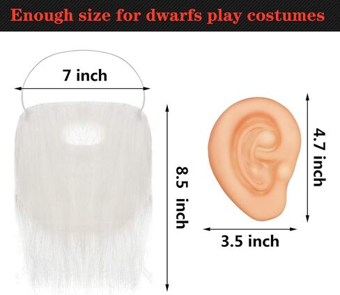 Geyoga 6 قطع أزياء Halloween Dwarf مجموعة أزياء الأزياء جنوم ، وقبعات الأزياء القزمية مع لحية مزيفة ، وآذان جامبو مزيفة لعيد الشكر ، حفلة قصص الشكر. in Saudi Arabia