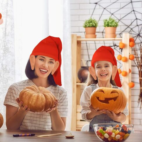 Geyoga 6 قطع أزياء Halloween Dwarf مجموعة أزياء الأزياء جنوم ، وقبعات الأزياء القزمية مع لحية مزيفة ، وآذان جامبو مزيفة لعيد الشكر ، حفلة قصص الشكر. in Saudi Arabia