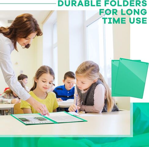 Henoyso 24 Pcs Folders Take Home Heavy Duty 2 Pocket Homework Folders with Clear Front Pockets for Elementary Students Parent Teacher Communication (Green) in Saudi Arabia
