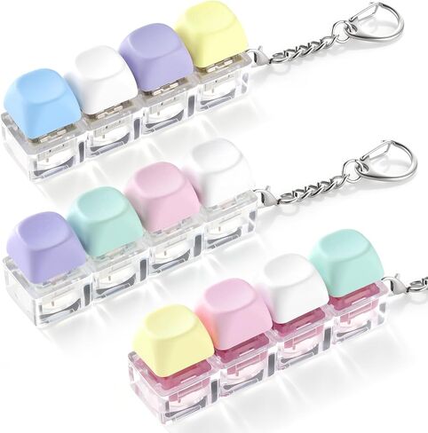 3 Pack Keyboard Fidget Toy – Clicky, Creamy & Silent Stress Relief Fidget Clicker Keychain – Quiet Fidget Toys for Adults, Boost Focus & Calm Anxiety at Work, Travel – Ideal Stress-Relief Gift in Saudi Arabia