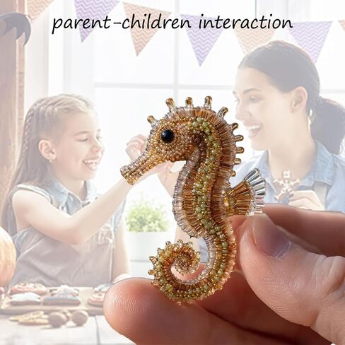 Pebby Sea Turtle Bead Embroidery Kit, Easy DIY Underwater Creature Beaded Craft Set with Step-by-Step Guide, 3D Ocean-Themed Beadwork Kit for Beginners & Craft Enthusiasts (Green Turtle) in Saudi Arabia