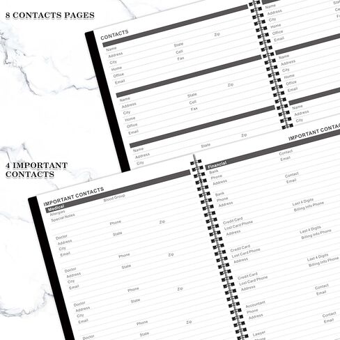 2026-2027 Monthly Planner/Calendar - 2 Year Monthly Planner 2026-2027, Jan.2026 - Dec.2027, 9" x 11", 2 Years Calendar 26-27 with Tabs,+Contacts + Back Pocket + Twin-wire Binding - Black in Saudi Arabia