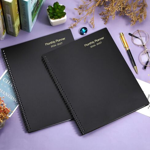 2026-2027 Monthly Planner/Calendar - 2 Year Monthly Planner 2026-2027, Jan.2026 - Dec.2027, 9" x 11", 2 Years Calendar 26-27 with Tabs,+Contacts + Back Pocket + Twin-wire Binding - Black in Saudi Arabia
