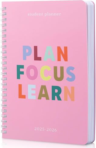 جمالية 2025-2026 مخطط الطلاب للبقاء منظم-مخطط جميل 8.5 "× 5.5" لطلاب المدارس المتوسطة والثانوية مع فروق أسبوعية وشهرية للعام الدراسي 25-26 in Saudi Arabia