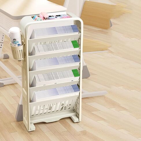 Multifunctional Rolling Vegetable Storage Rack & Bookshelf Cart with Wheels - Rotatable Detachable Green Plastic for Tableside Desk & Home Use. in Kuwait
