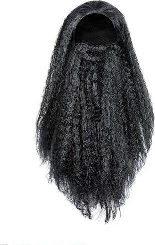 HOMELEX Brown Wizard Beard And Wig - Halloween Funny Father Time Costume Accessory for Adults in Kuwait
