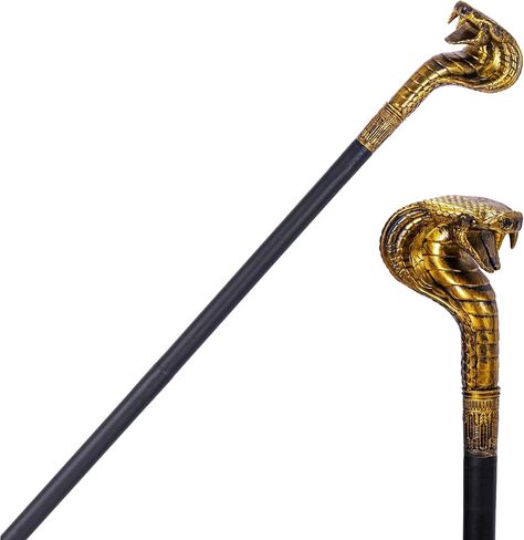 Spooktacular Creations Halloween Snake Staff Walking Cane, Egyptian Walking Stick Accessory, Pimp Cane Prop for Halloween Party Pretend Play Costume, Halloween Dress Up in Saudi Arabia
