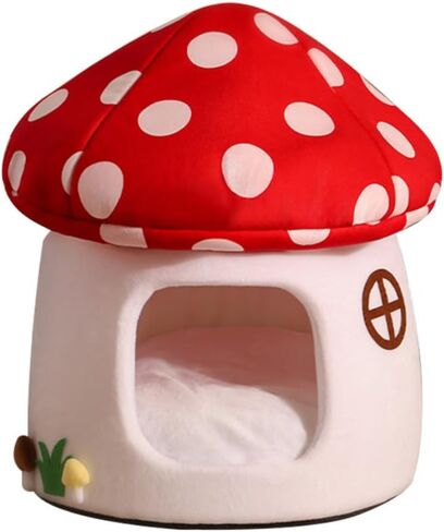 Mushroom Shape Cat House Cow Shape Cats Cave Bed Semi-Enclosed Cave-Style Warm Cat House Pet Nest for Cats Small Dogs in Saudi Arabia