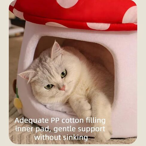 Mushroom Shape Cat House Cow Shape Cats Cave Bed Semi-Enclosed Cave-Style Warm Cat House Pet Nest for Cats Small Dogs in Saudi Arabia