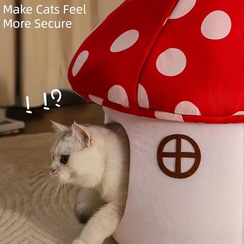 Mushroom Shape Cat House Cow Shape Cats Cave Bed Semi-Enclosed Cave-Style Warm Cat House Pet Nest for Cats Small Dogs in Saudi Arabia