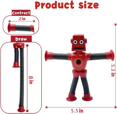 6PCS Suction Cup Robot Toy,Toys for Kids with Autism,Autism Sensory Products,Suction Cup Toy,pop Tubes Robots Stress and Anxiety Relief for Kids 3 4 5 6 7,Christmas Easter Gifts for Girls and Boys in Saudi Arabia