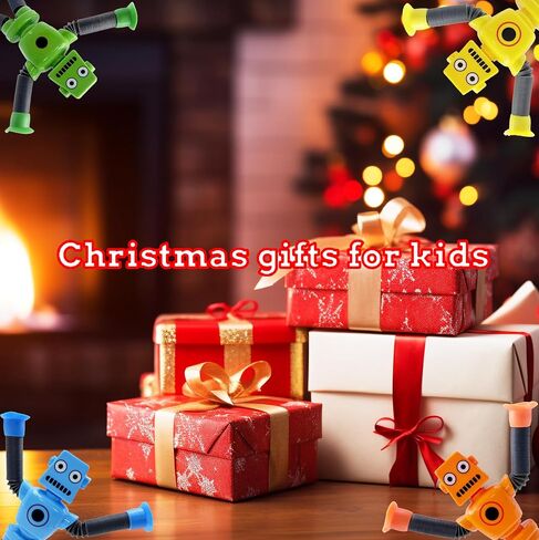 6PCS Suction Cup Robot Toy,Toys for Kids with Autism,Autism Sensory Products,Suction Cup Toy,pop Tubes Robots Stress and Anxiety Relief for Kids 3 4 5 6 7,Christmas Easter Gifts for Girls and Boys in Saudi Arabia