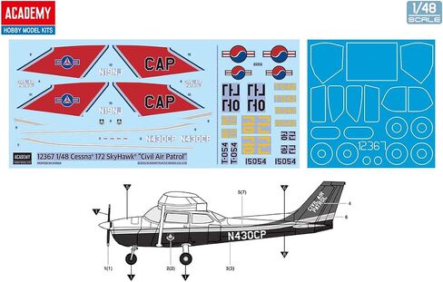 أكاديمية 1/48 Cessna 172 Skyhawk Cap Aviation Patiation Plastic Model 12367 (Airplane) in Saudi Arabia