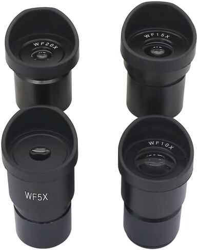 Microscope Slides Stereo Microscope Eyepiece WF5X WF10X WF15X WF20X Optical Lens, Mounting Diameter 30mm Or 30.5mm with Rubber Eye Cups Microscope Parts in Saudi Arabia