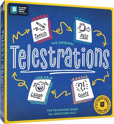 USAOLY TELESTRATIONS 8 Player Player 2nd Sedition Game ، يجب أن يكون لدى الحائز على جوائز فرحان ولا يمكن التنبؤ به لعبة الحفلات مع مظهر جديد ، ارسم ما تقرأه ثم تخمين ما رأيته ، 4-8 لاعبين in Saudi Arabia
