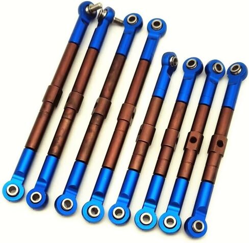 8pcs S2 الصلب الصلب القابل للضبط أمامي وخلفي ارتباطات دفع القضبان مع نهايات الألومنيوم الأزرق ل traxxas 1/16 Mini E-Revo Summit 7138 7118 in Kuwait