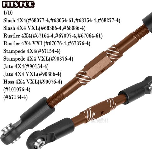 RC Aluminum Turnbuckles Camber Links Upgrades Part for 1/10 Slash/Rustler/Stampede/Jato/Hoss 4X4 4WD VXL,Turnbuckles Camber Links Hops Up,Black (#9027#9028#9029) in Saudi Arabia