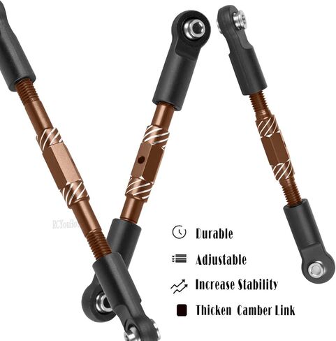 RC Aluminum Turnbuckles Camber Links Upgrades Part for 1/10 Slash/Rustler/Stampede/Jato/Hoss 4X4 4WD VXL,Turnbuckles Camber Links Hops Up,Black (#9027#9028#9029) in Saudi Arabia
