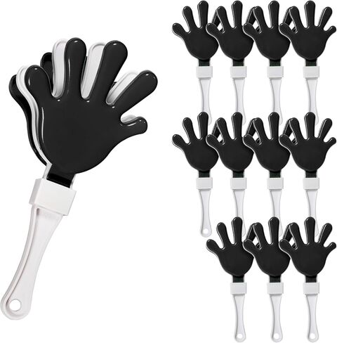 Windy City Novelties 12 -Pack 7 "Mini Hand Clappers - صانعو الصناديق البلاستيكية الصاخبة للألعاب الرياضية ، والتجمعات pep ، والخلع ، وأحداث روح الفريق - الأرجواني/الأصفر in Kuwait