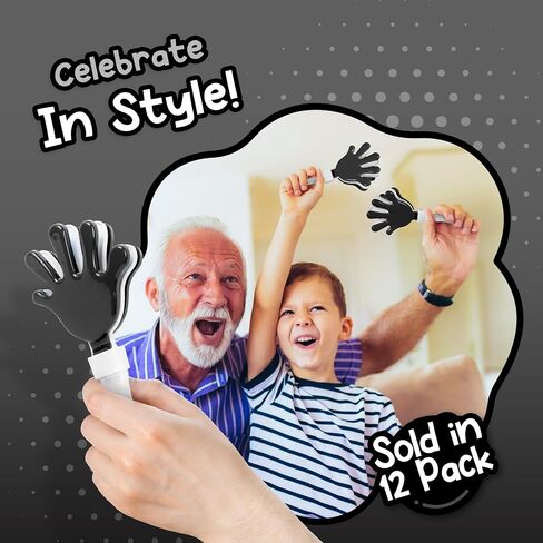 Windy City Novelties 12 -Pack 7 "Mini Hand Clappers - صانعو الصناديق البلاستيكية الصاخبة للألعاب الرياضية ، والتجمعات pep ، والخلع ، وأحداث روح الفريق - الأرجواني/الأصفر in Kuwait