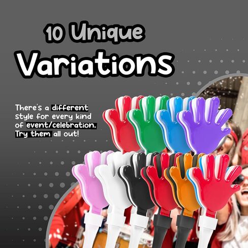 Windy City Novelties 12 -Pack 7 "Mini Hand Clappers - صانعو الصناديق البلاستيكية الصاخبة للألعاب الرياضية ، والتجمعات pep ، والخلع ، وأحداث روح الفريق - الأرجواني/الأصفر in Kuwait