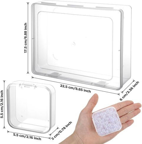 90pcs مربع منظم حبة مع غطاء مفصلي صغير متوسط ​​صناديق التخزين البلاستيكية الصافية واضحة حاويات حاويات الخرز المصغرة مربع البلاستيك لصنع المجوهرات in Kuwait