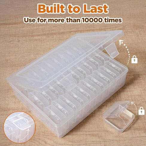 90pcs مربع منظم حبة مع غطاء مفصلي صغير متوسط ​​صناديق التخزين البلاستيكية الصافية واضحة حاويات حاويات الخرز المصغرة مربع البلاستيك لصنع المجوهرات in Kuwait