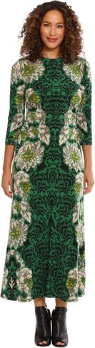 London Times Women's Jewel Neck 3/4 Sleeve Maxi Dress Flattering Placement Event Occasion in Saudi Arabia