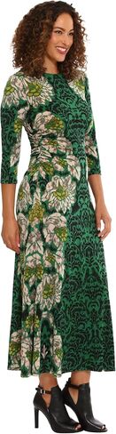 London Times Women's Jewel Neck 3/4 Sleeve Maxi Dress Flattering Placement Event Occasion in Saudi Arabia