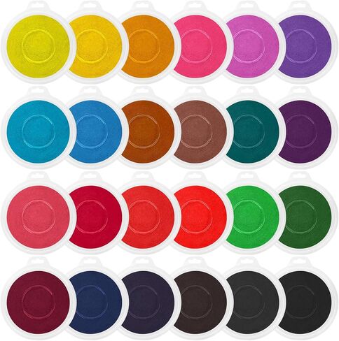 Humyoun 36 Pcs 7" Large Washable Ink Pads for Kids Handprint Fingerprint Rainbow Stamps Pad Multicolor Ink Pad Kit for Footprint Painting Rubber Stamps Card Making Kids Birthday Gifts in Saudi Arabia