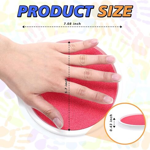 Humyoun 36 Pcs 7" Large Washable Ink Pads for Kids Handprint Fingerprint Rainbow Stamps Pad Multicolor Ink Pad Kit for Footprint Painting Rubber Stamps Card Making Kids Birthday Gifts in Saudi Arabia