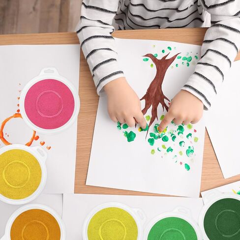 Humyoun 36 Pcs 7" Large Washable Ink Pads for Kids Handprint Fingerprint Rainbow Stamps Pad Multicolor Ink Pad Kit for Footprint Painting Rubber Stamps Card Making Kids Birthday Gifts in Saudi Arabia