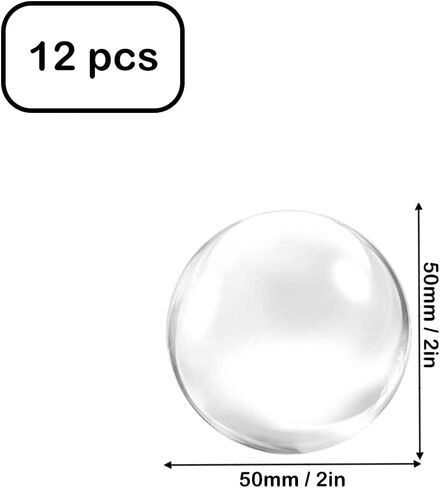 Glass Cabochons 12Pieces 50mm for Jewelry Making Round Clear Glass Dome Cabochons Tile Cabochon Half Round Flat Clear Gem Stones for DIY Crafts Craft Photo Charms in Kuwait