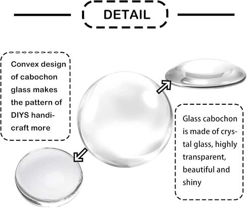 Glass Cabochons 12Pieces 50mm for Jewelry Making Round Clear Glass Dome Cabochons Tile Cabochon Half Round Flat Clear Gem Stones for DIY Crafts Craft Photo Charms in Kuwait