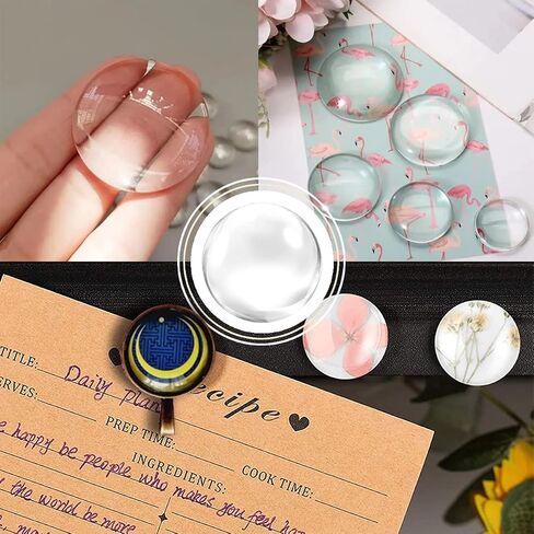 Glass Cabochons 12Pieces 50mm for Jewelry Making Round Clear Glass Dome Cabochons Tile Cabochon Half Round Flat Clear Gem Stones for DIY Crafts Craft Photo Charms in Kuwait