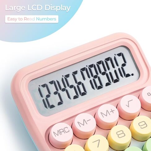M&G Mechanical Switch Calculator, 10 Digit Basic Desk Calculator, Large LCD Display and Big Buttons, Cute Small Calculators Gift for Children Students Teacher in Saudi Arabia