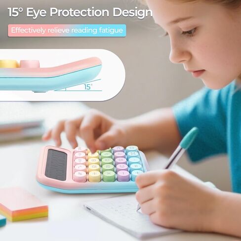 M&G Mechanical Switch Calculator, 10 Digit Basic Desk Calculator, Large LCD Display and Big Buttons, Cute Small Calculators Gift for Children Students Teacher in Saudi Arabia