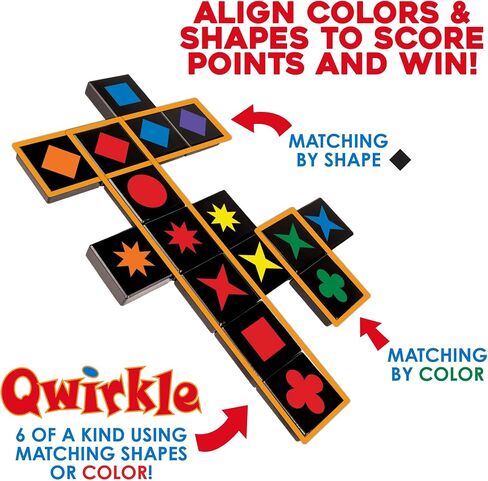 MindWare Qwirkle Gift Version - Includes 108 Wooden Tiles, Scoreboard and 4 Wooden Tile Racks in a Drawstring Bag in Saudi Arabia