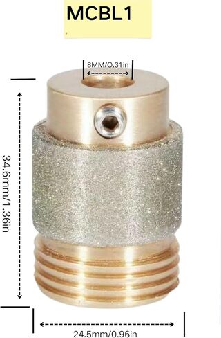 MCBL1Diamond Grinding Bit 1" Brass Core Abrasive Wheel Automatic Water Feeding Stained Glass Grinder Head Making Tool Standard Spare Parts (1 Inch MCBL1-2PCS) in Saudi Arabia