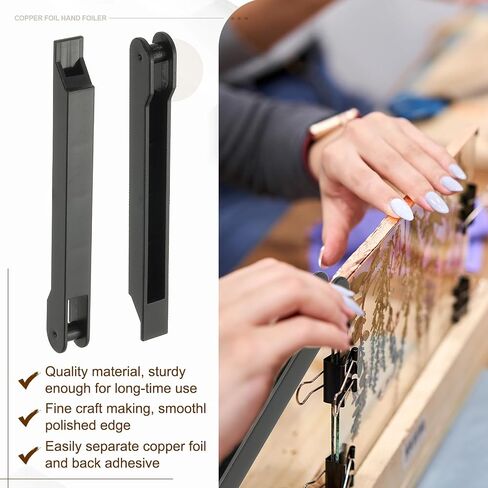 PATIKIL Copper Foil Hand Foiler, 2 Pcs Stained Glass Copper Foil Tool Hand Foiler for 7/32" Width Copper Foil Tape Wrapping Tools for Glass DIY Handcraft Making, Black/Yellow in Saudi Arabia