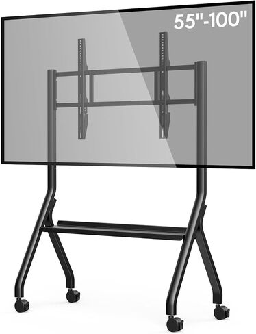 Smart Board Stand for 55-100 Inch Interactive Whiteboard, Height Adjustable Mobile Stand with 4 Lockable Rolling Wheels for Smartboard in Saudi Arabia